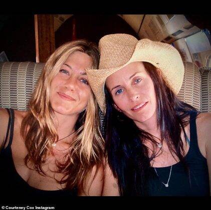Courteney Cox was among the many stars sending their love to Jennifer Aniston as the actress celebrated her 52nd birthday on Thursday (Photo: Instagram)