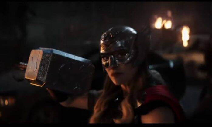 In the teaser Jane is the new Mighty Thor with Mjolnir in hand. (Photo: Marvel release)