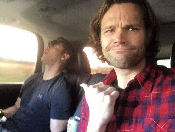 Jared Padalecki and Jensen Ackles during the recordings of "Supernatural". (Photo: Instagram)