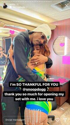 The Brazilian singer thanked her friend Snoop Dogg for the success of the performance. (Photo: Instagram)
