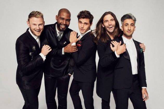 7. Queer Eye (Netflix). The Fab Five, made up of Antoni Porowski, Tan France, Karamo Brown, Bobby Brown and Jonathan Van Ness, helps people rethink not just their wardrobe, but their lifestyle. The advice ranges from self-confidence, home renovations and even makeovers. (Photo: Netflix release)