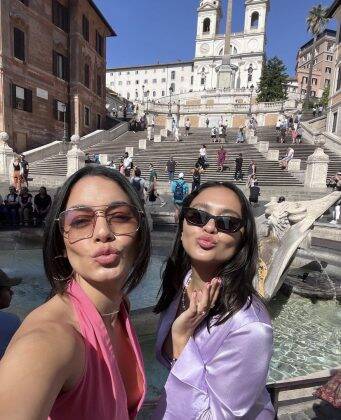 The sisters went to celebrate the first “Giambattista Valli X My Theresa” exclusive capsule collection. (Photo: Instagram release)