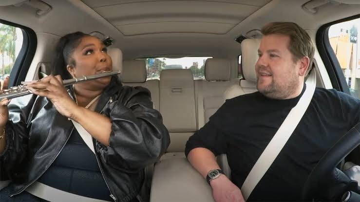 Lizzo participated in Carpool Karaoke with James Corden. (Photo: Youtube release)
