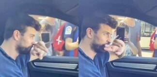 The footage shows the Barcelona defender leaving the team's training ground. (Photo: TikTok release)