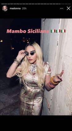 Singer Madonna is in Sicily, Italy, with family and friends to celebrate her birthday. (Photo: Instagram release)