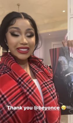 Cardi B received a special gift and shared it with her followers on social media. (Photo: Instagram release)