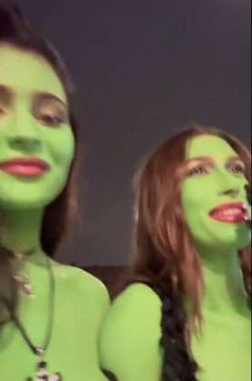 Jenner posted on her Tik Tok account some of the most iconic moments of the night, such as the two walking down the street dressed as Wicked. (Photo: Instagram)
