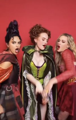The Sanderson sisters are back! Camila Mendes, Madelaine Petsch and Lili Reinhart as Disney's most beloved witches. The costume was one of the most commented on social networks. (Photo: TikTok release)