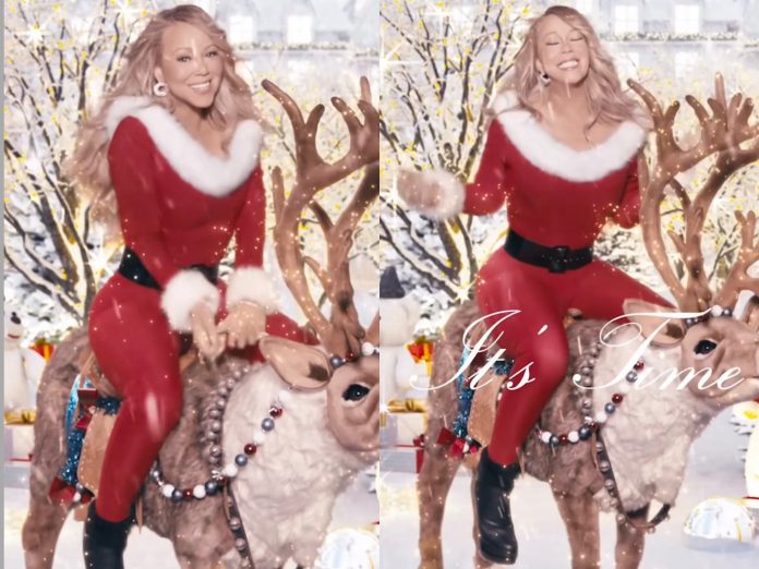 In a short video posted on her social media, Mariah celebrated the turn of the calendar and declared the start of the holiday season. (Photo: Colage/Instagram release)