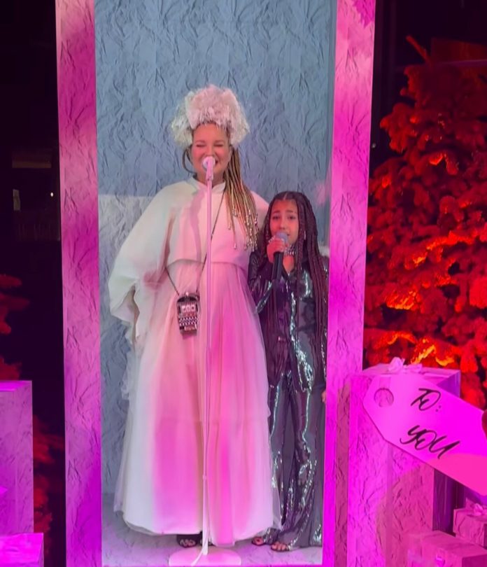The Kardashians' christmas featured the SIA singer performing 'Snowman', and with the help of Kim's eldest daughter, North West. (Photo: Instagram)