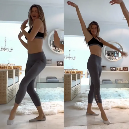 The model practiced her movements alongside her Brazilian friend Justin Neto. (Photo: Instagram/Collage)
