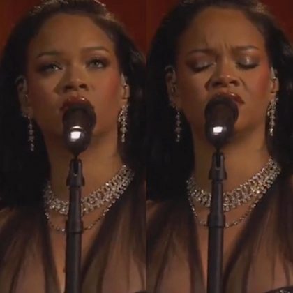 Rihanna performed 'Lift me up', a song made for the movie 'Wakanda: Forever'. (Photo: HBO MAX Release/Collage)