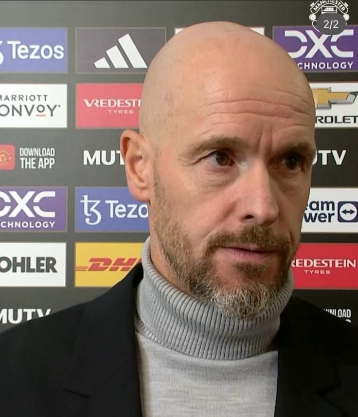 Manchester United manager Erik ten Hag apologized to the fans after the team crashed out of the Carabao Cup. (Photo: Instagram)
