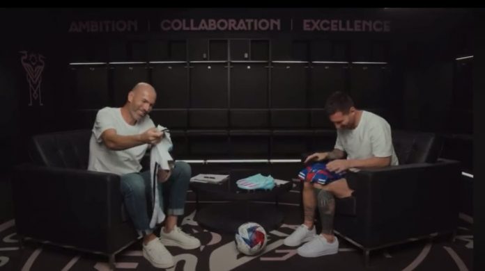 At a meeting promoted by the sports equipment supplier that sponsors the two football legends, Messi and Zidane met to talk about football. (Photo: X)