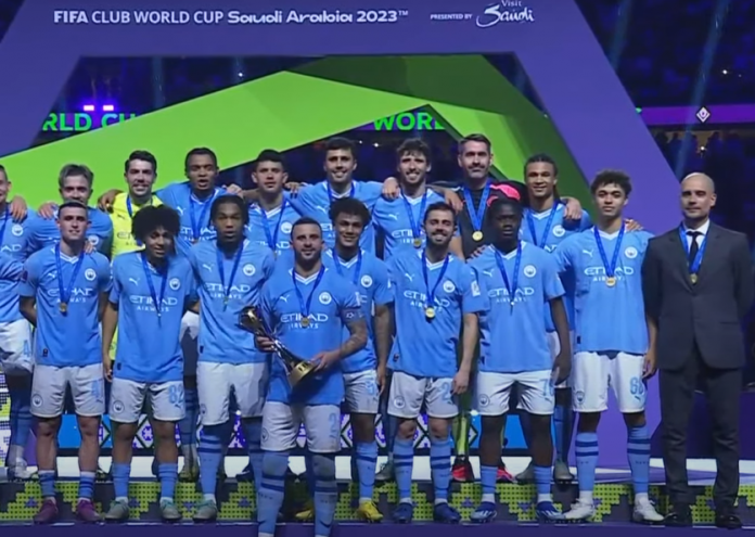 On the afternoon of this Friday (22), Pep Guardiola's Manchester City beat Fluminense 4 x 0 in the Club World Cup final and became World Champions. (Photo: Cazetv)