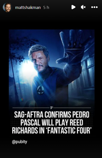 With that, on his Instagram, the filmmaker reposted the news given by the entertainment website Pubity, which in turn credited the Hollywood actors union (SAG-AFTRA) for confirming Pascal in Quarteto. (Photo: X)