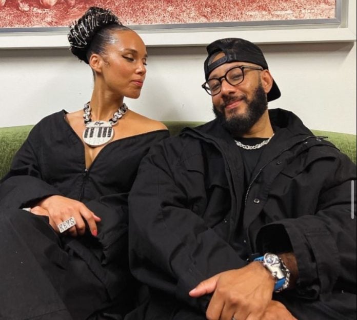 Swizz Beatz reacts to Usher hugging his wife Alicia Keys during their duet at the Super Bowl 2024 halftime show. (Photo: Instagram)